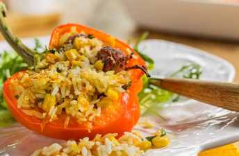 Pimentos recheados com arroz da cigala