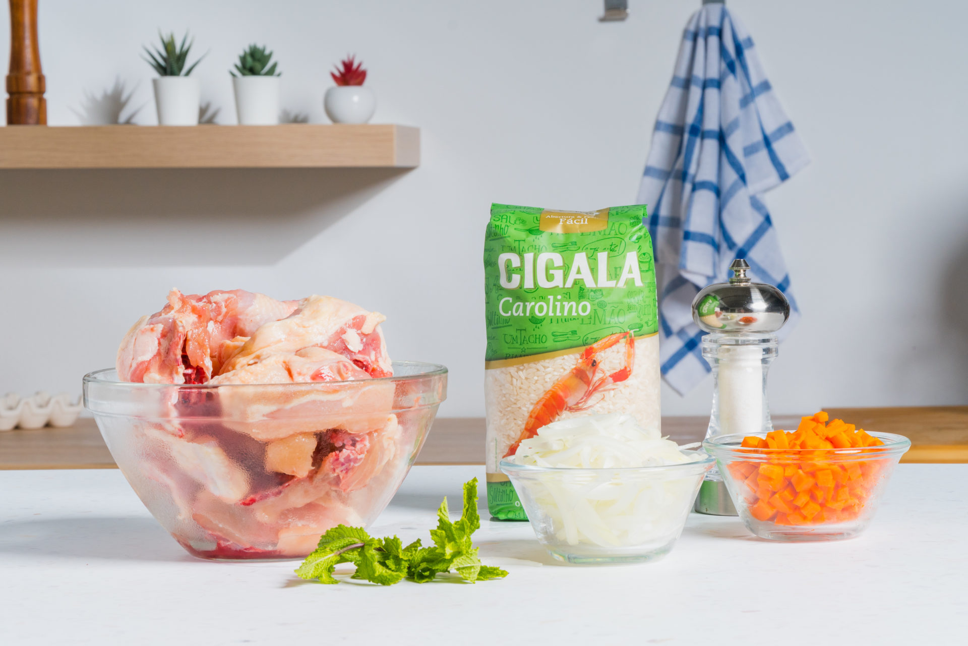 ingredientes para a canja de galinha