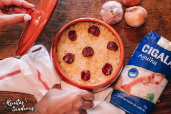 empadão de carne com arroz agulha cigala