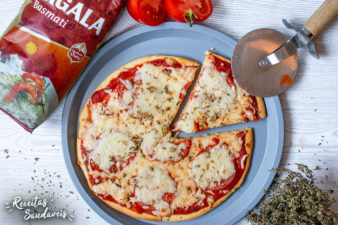 pizza margherita sem glúten com arroz basmati da cigala