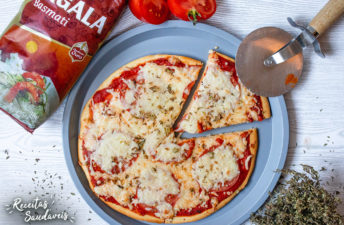 pizza margherita sem glúten com arroz basmati da cigala