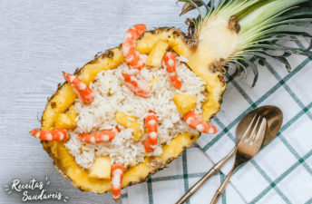 arroz no abacaxi de receitas saudáveis cigala