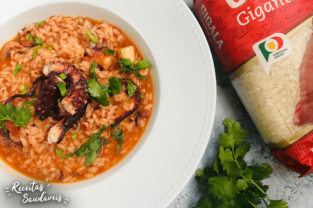 arroz de polvo com arroz gigante da cigala