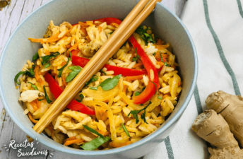 arroz oriental de receitas saudáveis cigala