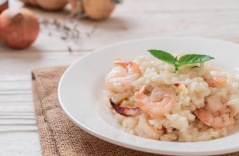 Risotto de camarão e lulas