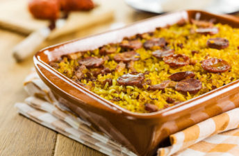 arroz no forno com chouriço da cigala