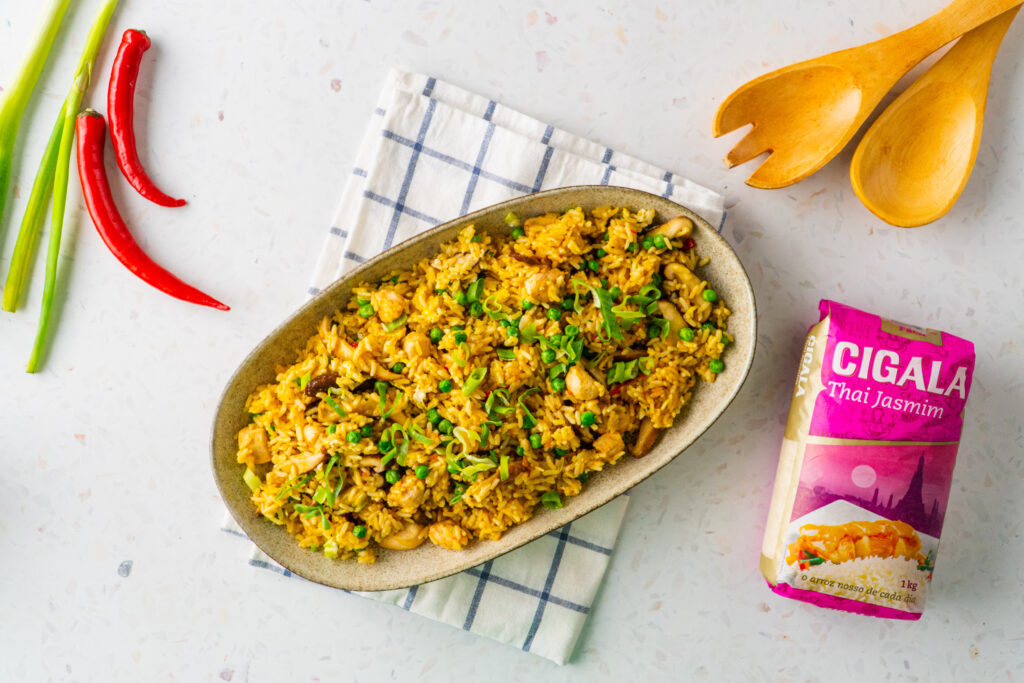 arroz thai frito com galinha da cigala