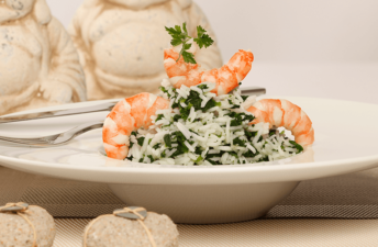 Arroz com camarão e espinafres da cigala