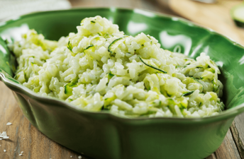 Arroz de courgette e queijo
