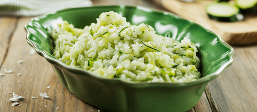 Arroz de courgette e queijo