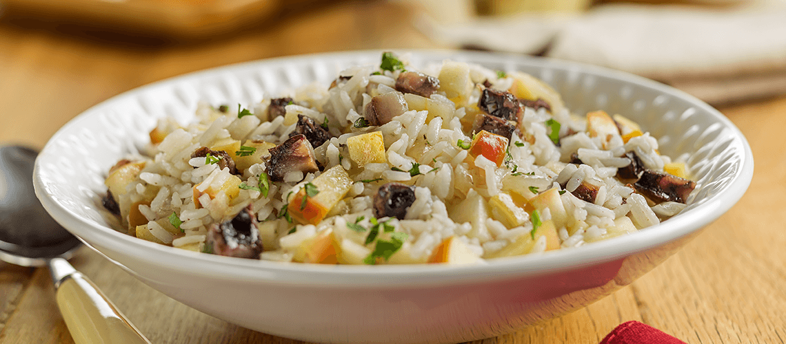 Arroz de maçã com morcela da cigala