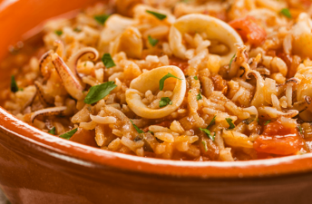Arroz de lulas com coentros da cigala