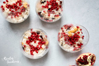 arroz com frutos secos e romã