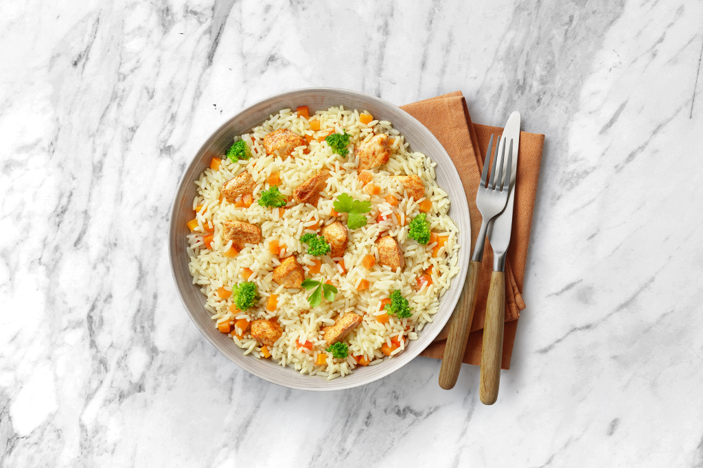 arroz de frango com legumes
