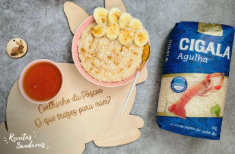 Papas de Arroz com banana e canela