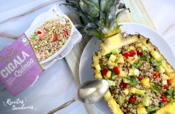 ananas recheado com salada tropical
