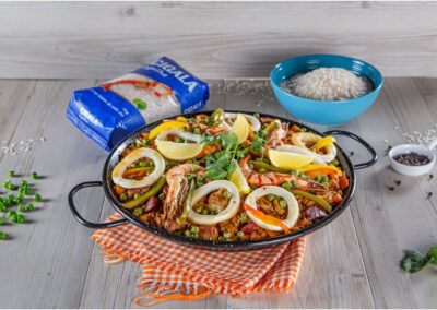 Receita de Paella Mista.