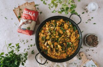 imagen receta Receita de paella de frango e marisco