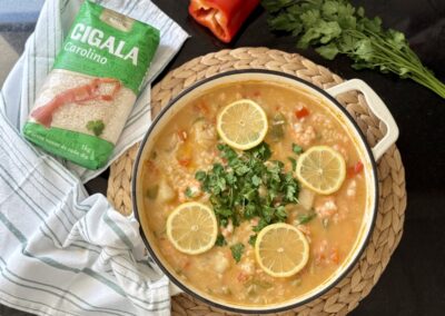 Arroz de tamboril com camarão