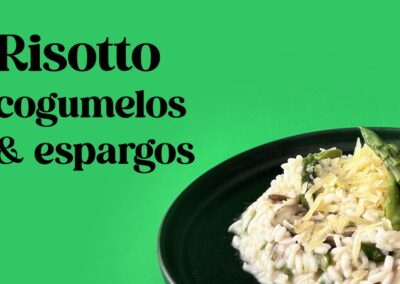Risoto de cogumelos e espargos para impressionar na cozinha